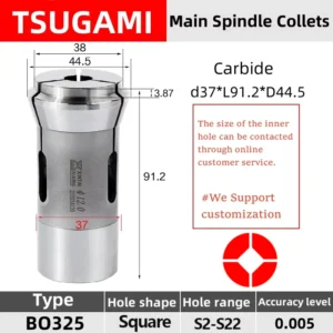 Tsugami Square BO325 3827E 28.001 TD32S  Headstock Collet  Swiss type lathe chuck high precision carbide  Guide bush